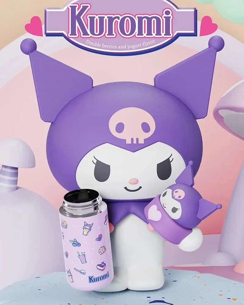 Sanrioed Kawaii كوب ماء 350 مللي سينامورولز بلدي ميلوديس أكواب الترمس أنيمي الكرتون كورومي عصير معزول زجاجة ماء لعبة الهدايا