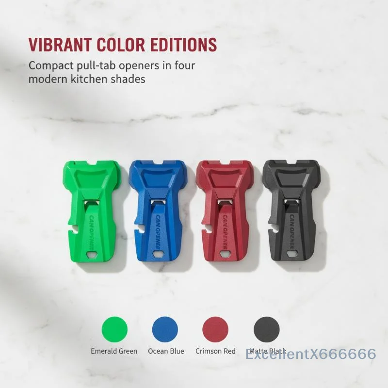 1Pc Color Beverage Can Opener With Protective Cover Plastic Tab Can Opener