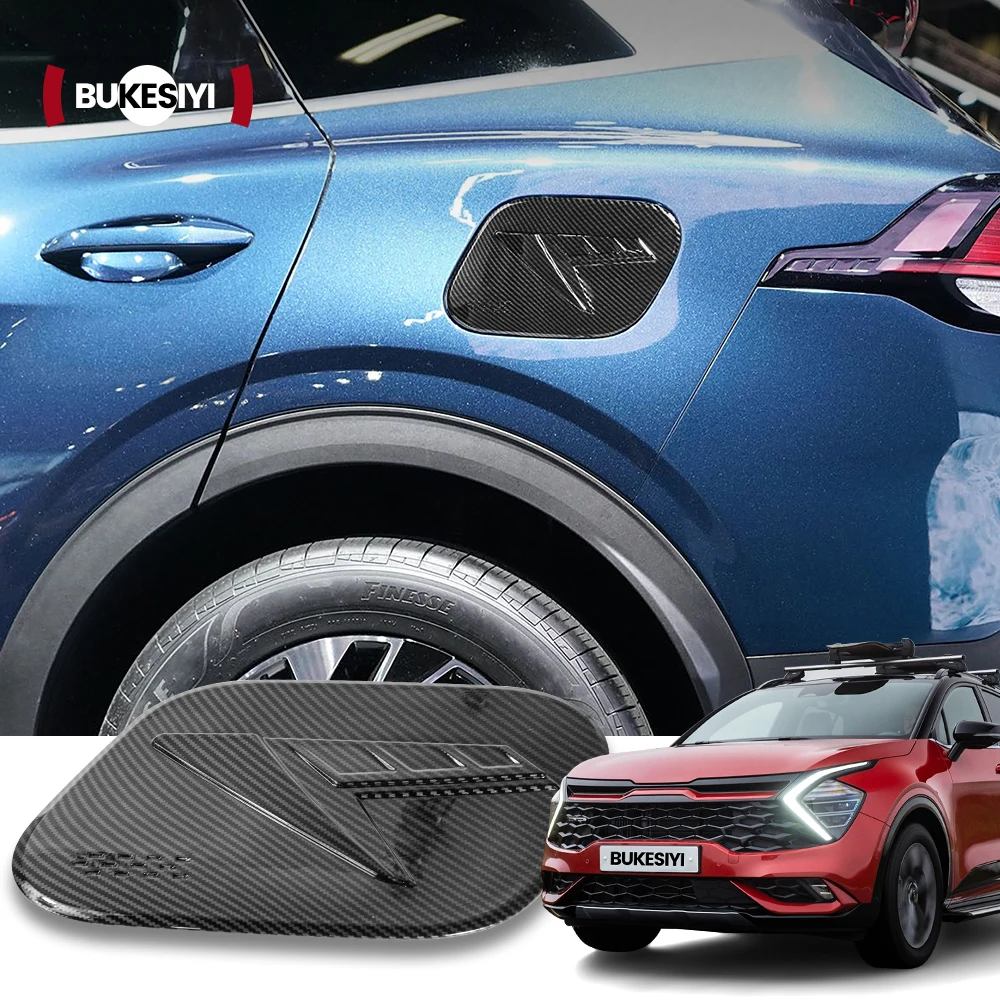 For Kia Sportage NQ5 NQ 5 2022 2023 2024 Outer Fuel Tank Cap Carbon Fiber Car Gas Oil Cover Trim Decoration Sticker Accessories