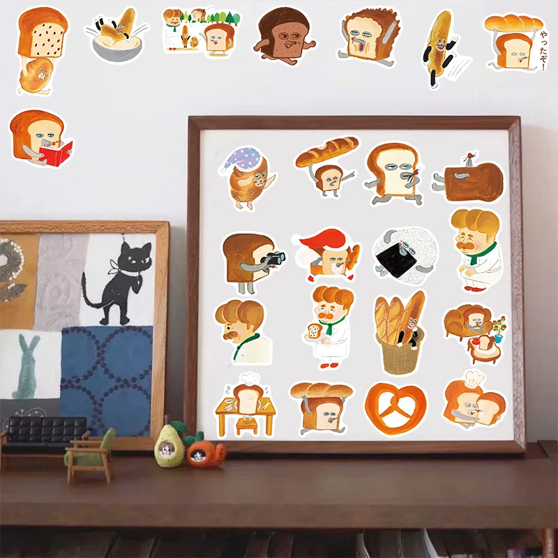 Autocollant voleur de pain pour planches à roulettes, étiquette Graffiti nostalgique pour ordinateur portable, bagages, Scrapbook, café rétro, casques de bureau, 60/120 pièces