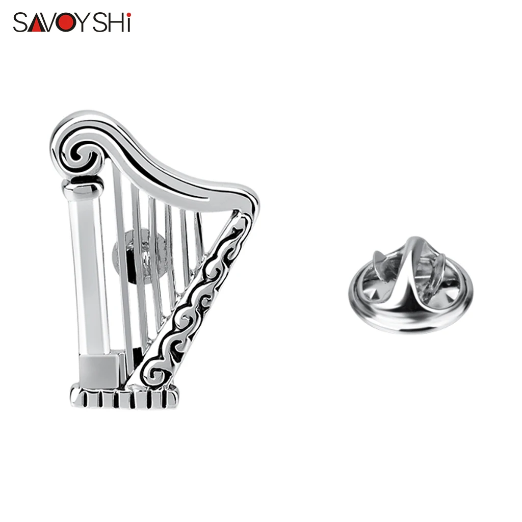 SAVOYSHI Musical Instruments Brooches Badge Pin For Mens Collar Lapel Pins Decorated Suit Coat Hat Jewelry Drop Shipping