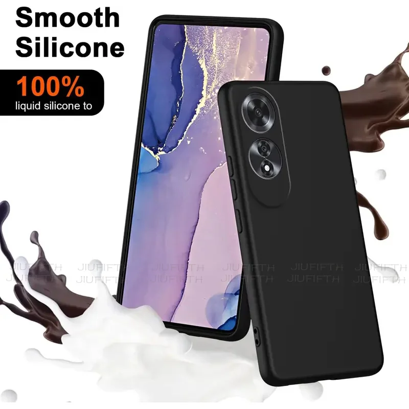 

For OPPO A60 A40 A40M A80 A79 5G A98 A78 A58 A38 A18 A3 Pro Protective Cover Coque Layer Cases Flexible Liquid Silicone TPU Case