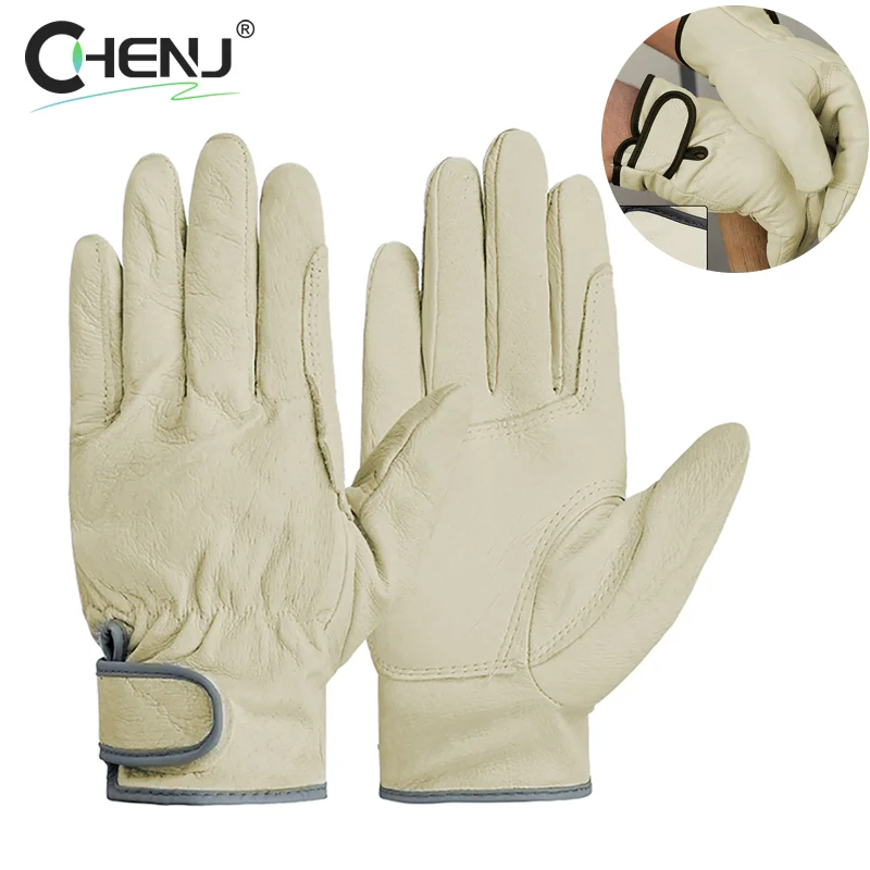 

1 Pair Electric Welding Work Gloves Leather Welding Gloves Heat Resistant Security Protection Safety Work Gloves For Welder