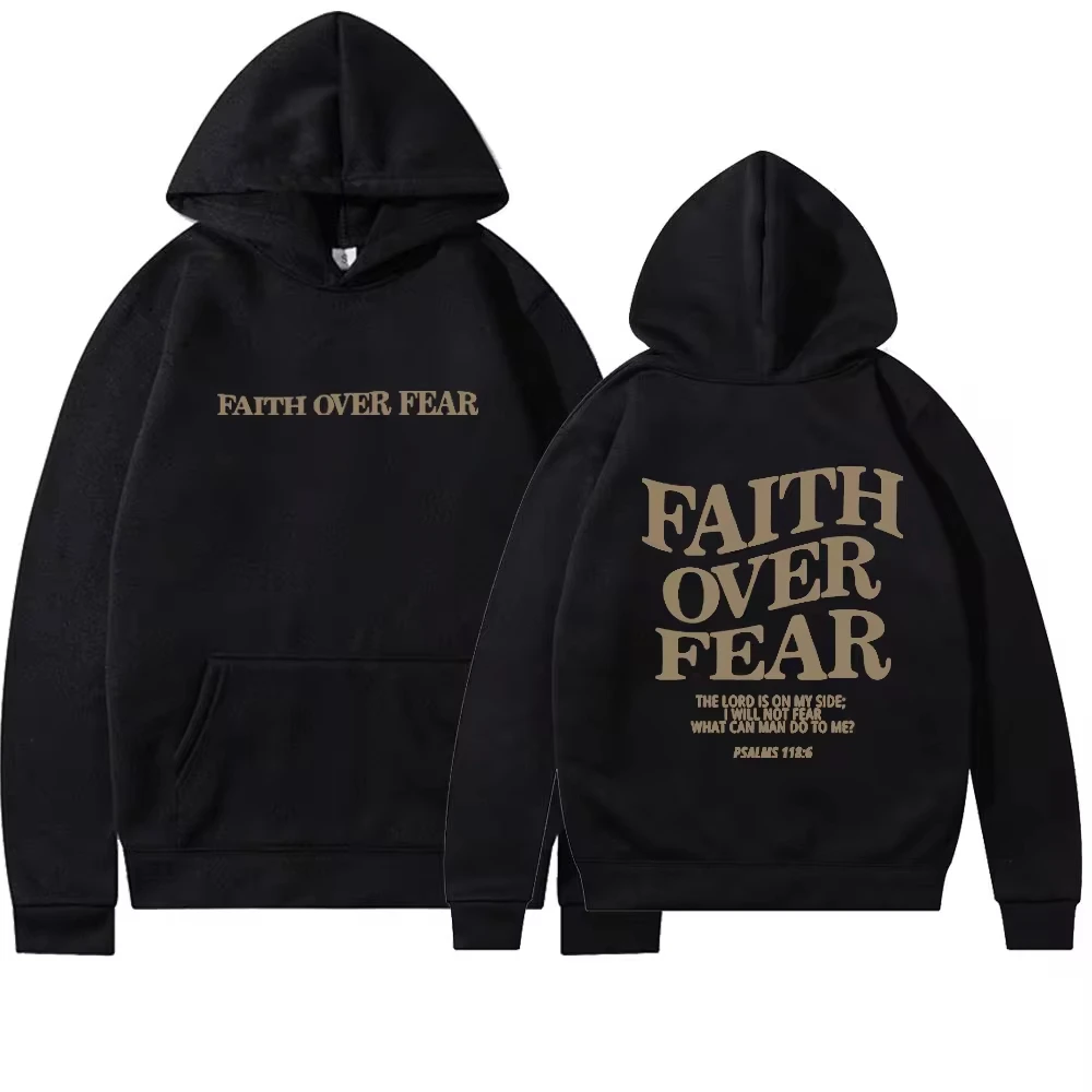 

Faith Over Fear Christian Hoodie Christian Sweatshirt Jesus Hoodie Trendy Hoodie Bible Verse Shirt Unisex Aesthetic Clothes