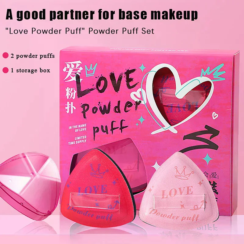 3 Pz/set Trucco Fondotinta Spugna Triangolare Cuscino Spugna Bagnato Asciutto Doppio Uso Morbido di Alta Qualità Soffio Cosmetici Applicatore Strumento