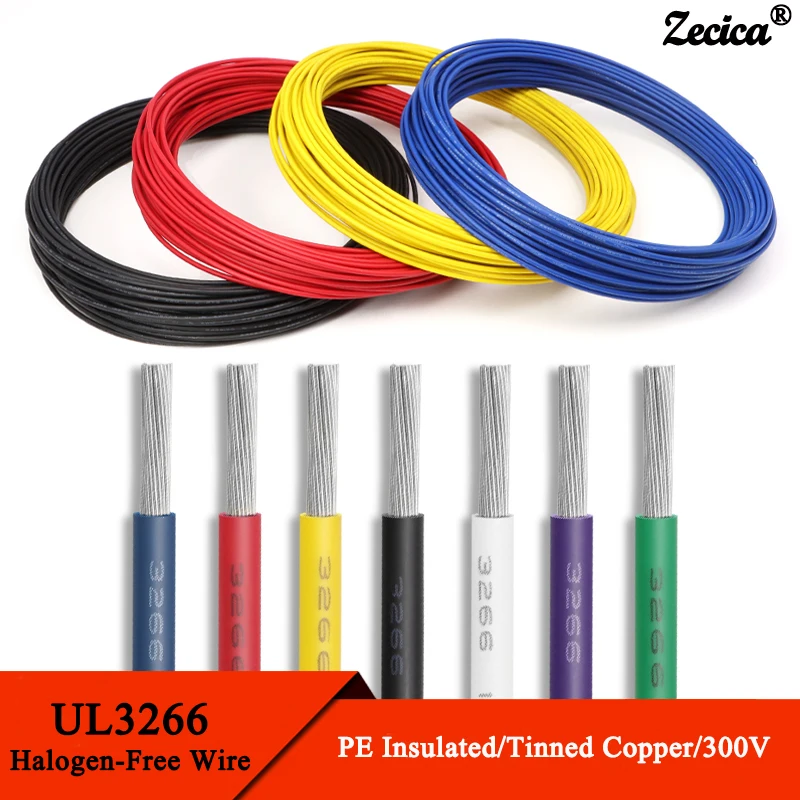 

1/5m UL3266 Low-Smoke Halogen-Free Cable 30 28 26 24 22 20 18 16 14 12AWG Household Appliances PE Irradiated Tinned Copper Wire