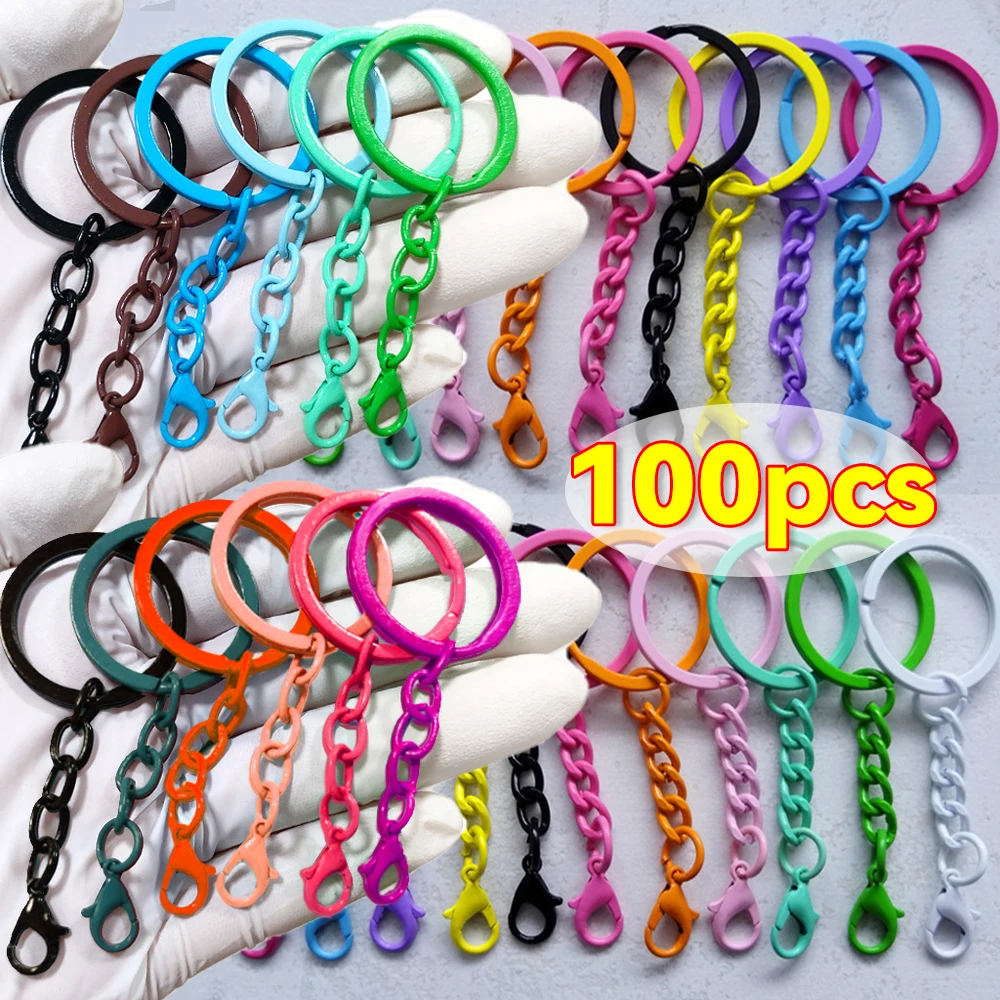 Llaveros con cadenas de 25mm de diámetro, cierres de langosta para hacer joyería DIY, ganchos conectores para llaveros, bolsas, hebilla, herramienta para llaveros