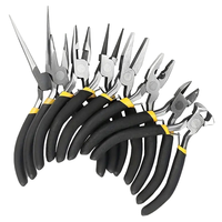 T19C 8PCS Mini Pliers Set Long Nose With Teeth Flat Jaw Round Diagonal Nose Wire End Cutting Cutter Tools Jewelry Pliers Set