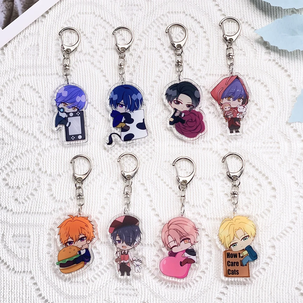 

1/14PCS Anime Characters Obey Me! Acrylic Car Keychain Accessories Funny Keyrings Friends Gifts Bag Charms Cute Backpack Pendant