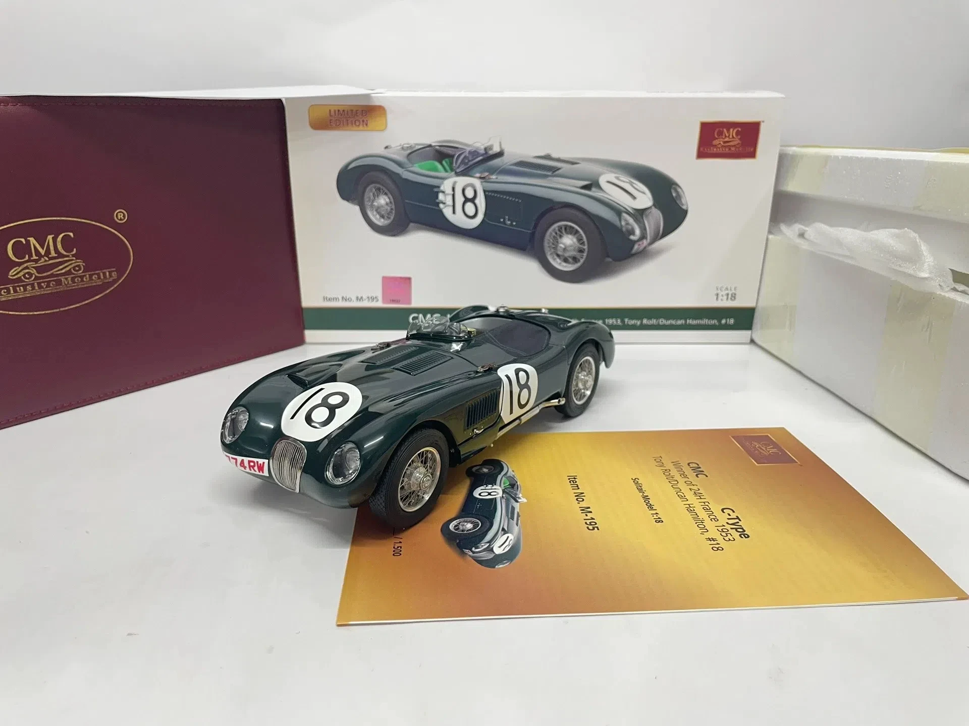 

CMC 1:18 C-Type 1953 года # 18 имитаций ограниченной серии, все открытые металлические статические модели автомобиля из сплава, игрушка в подарок