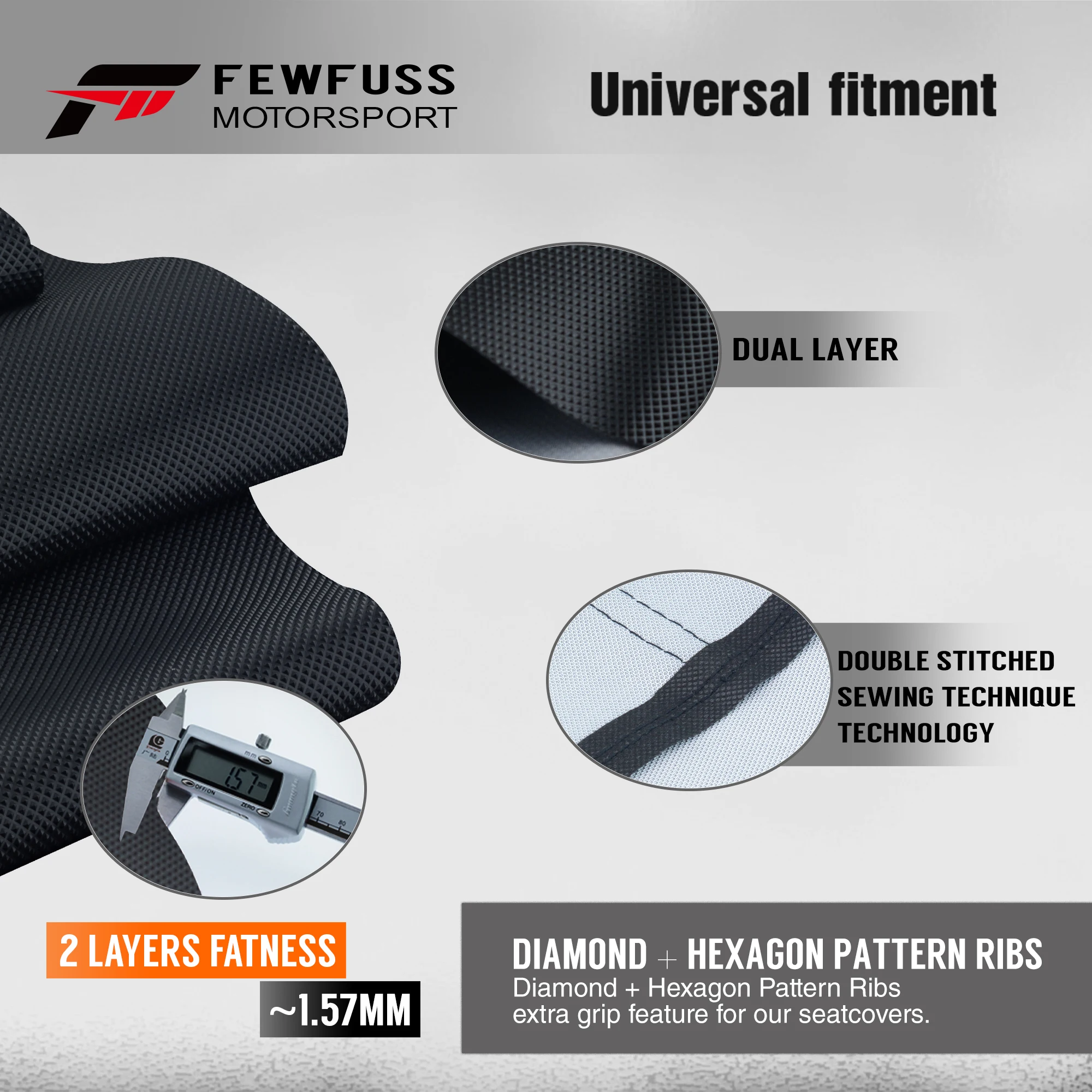 FEWFUSS Universal Ribbed Gripper Seat Cover Waterproof Set Protection Antislip Upset Apply to For SXF EXC KXF CRF YZF WR TC TE image 5