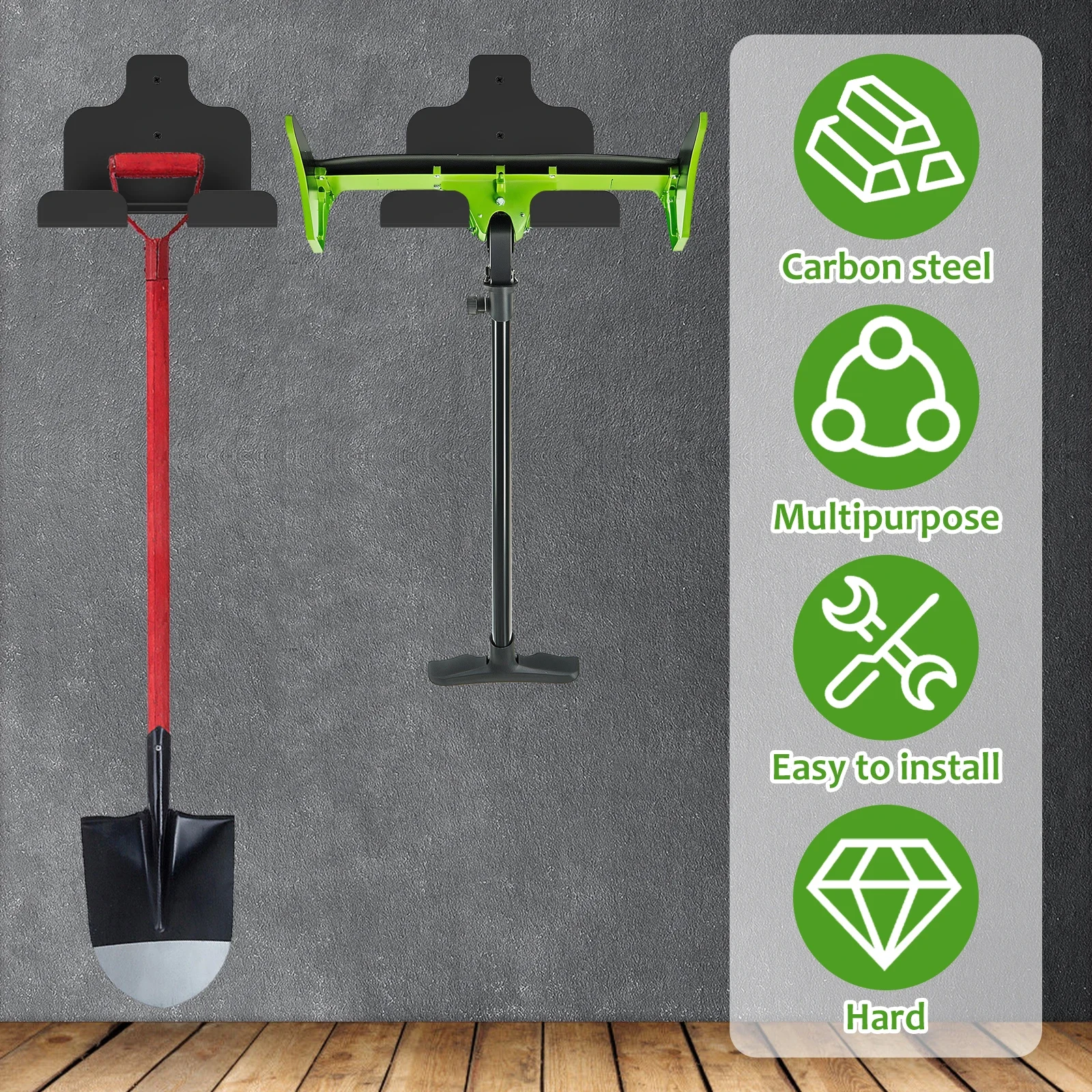 1/2Pcs Garage Tool Hanger Carbon Steel Weed Wacker Holder Wall Mounted Grass Trimmer Rack Rustproof Garage Organizer Weed Trimme