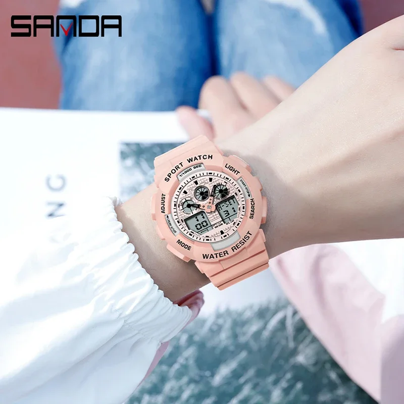 Sport Watch Men Luxury Double Time Electrconi Watches Women\'s Wristwatch Fashion Shockproof Stopwatch Military Sports Clock