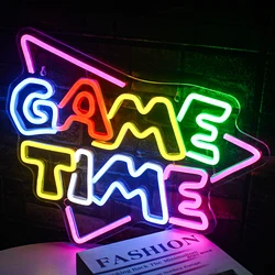 Letrero de neón para el tiempo de juego, luz Led colorida para decoración de pared, alimentado por Usb, letrero de juego, dormitorio, sala de juegos, pared de juegos, regalos de fiesta