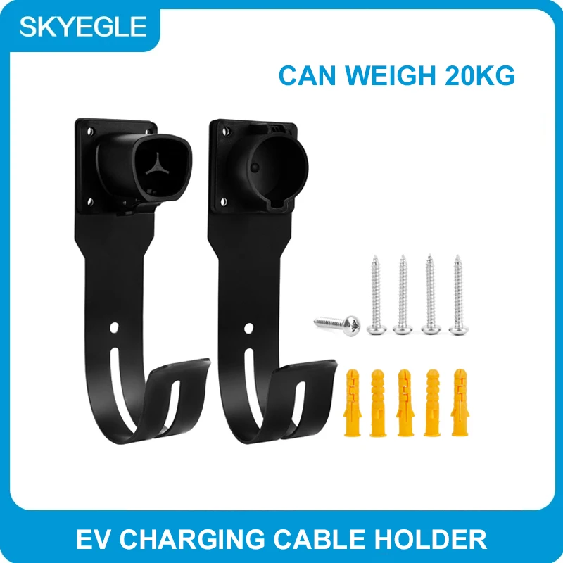 EV Charger Cable Holder Wall Mount Bracket for Tesla Electric Vehicle Charger Models 3 X Y S Charging Cable Hook Holder