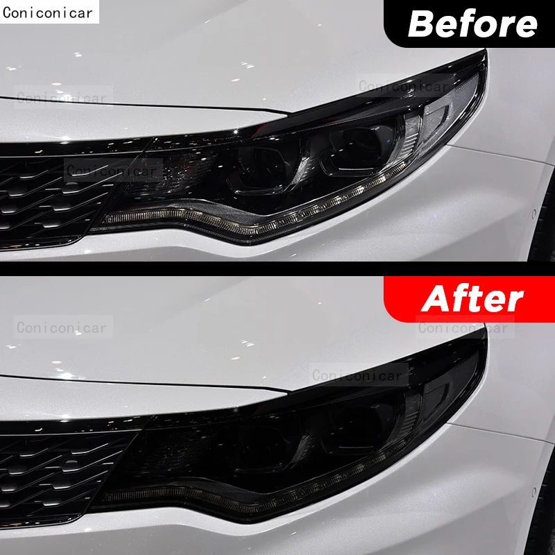 For Kia Optima K5 2016-2019 Car Exterior Headlight Anti-scratch Front Lamp Tint TPU Protective Film Repair Accessories Sticker