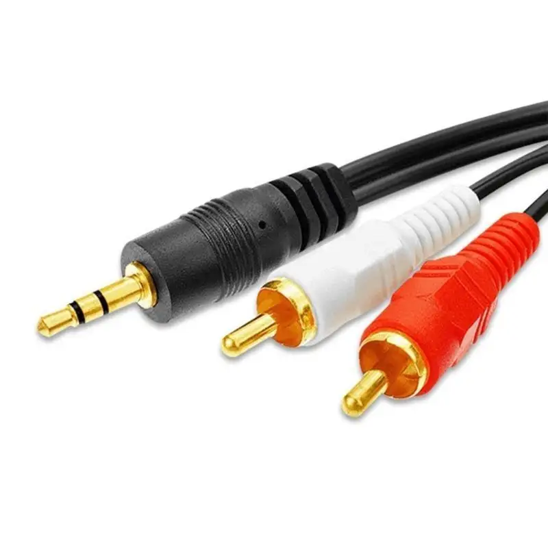R53C 2RCA to 3.5mm AUXs Cable, 3.5mm 1/8 to 2RCA Male Headphone Adapter Y Splitter Stereo Sound Cord for Tablets