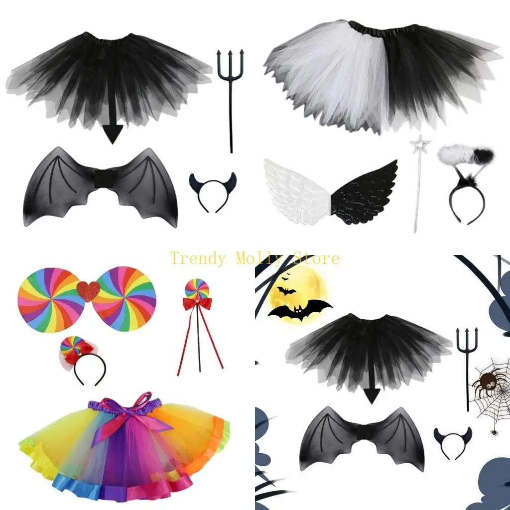 N5KB 할로윈 공주 악마 코스프레 의상 액세서리 소년, 소녀 코스프레 파티