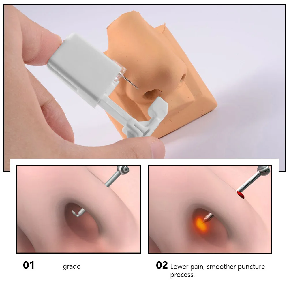 1 قطعة أداة ثقب المتاح قسط خالية من الألم ثقب الأنف مساعد جهاز لأداة ثقب الأنف الأذن الدقيقة #4