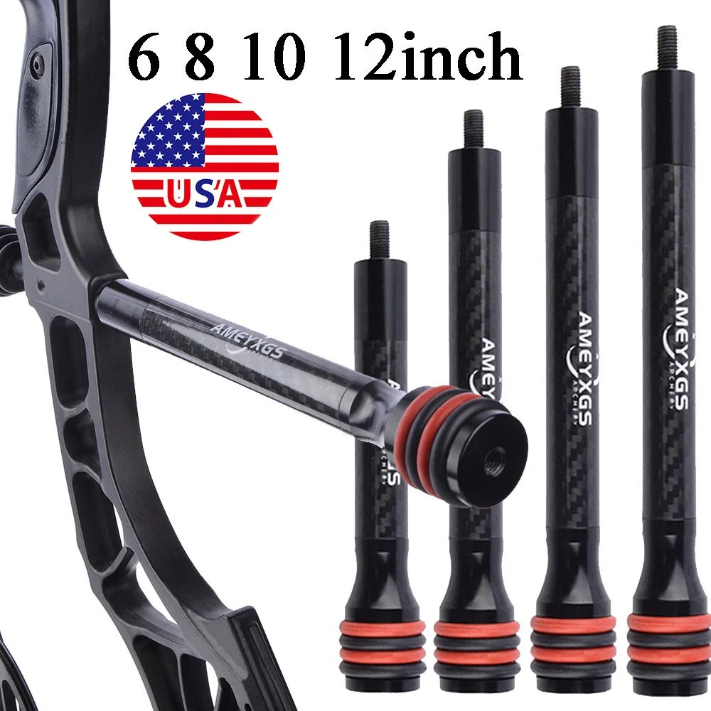 Bow Stabilizer Carbon Fiber 8 Inch - Stabilisateur anti-vibration pour arc de 6/8/10/12