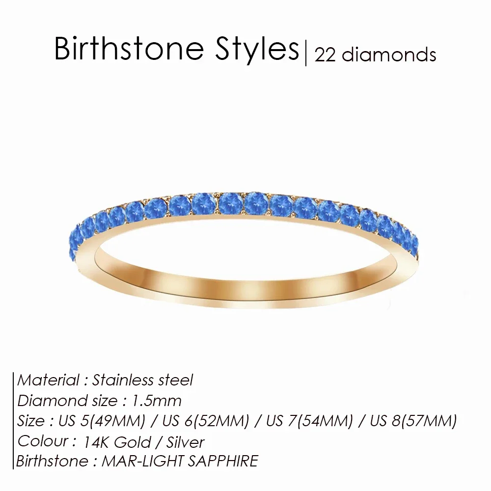 Women's Exquisite Birthstone Multi-Color Crystal Ring