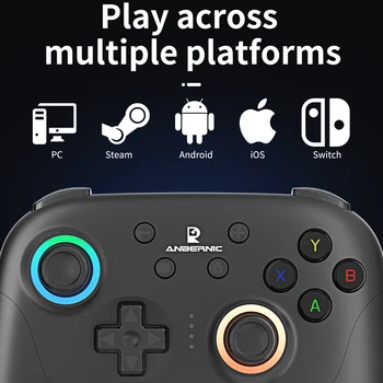 ANBERNIC RG P01 Retro Games Controller Wired/Wireless Bluetooth RGB Hall Effect Joystick XBOX Gamepad for PC Android IOS Steam 2
