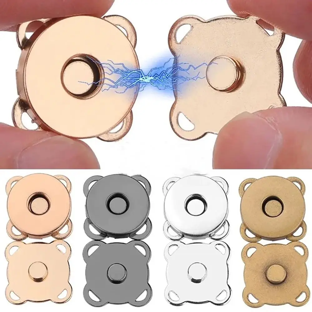 1Pair 14/18mm Plum Blossom Metal Buttons Self-Sewing DIY Snap Buttons Wallet Craft Adsorption Buckle For Clothes Bags Shoes