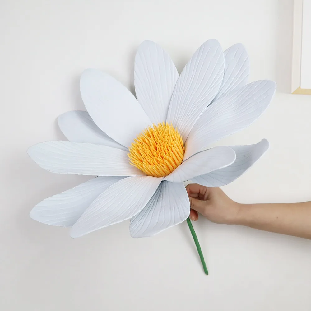 Nouvelle Grande Fleur Artificielle Marguerite Géante en EVA de 45 cm pour DIY, Accessoire Photo, Grande Branche Florale, Décoration de Fond de Mariage