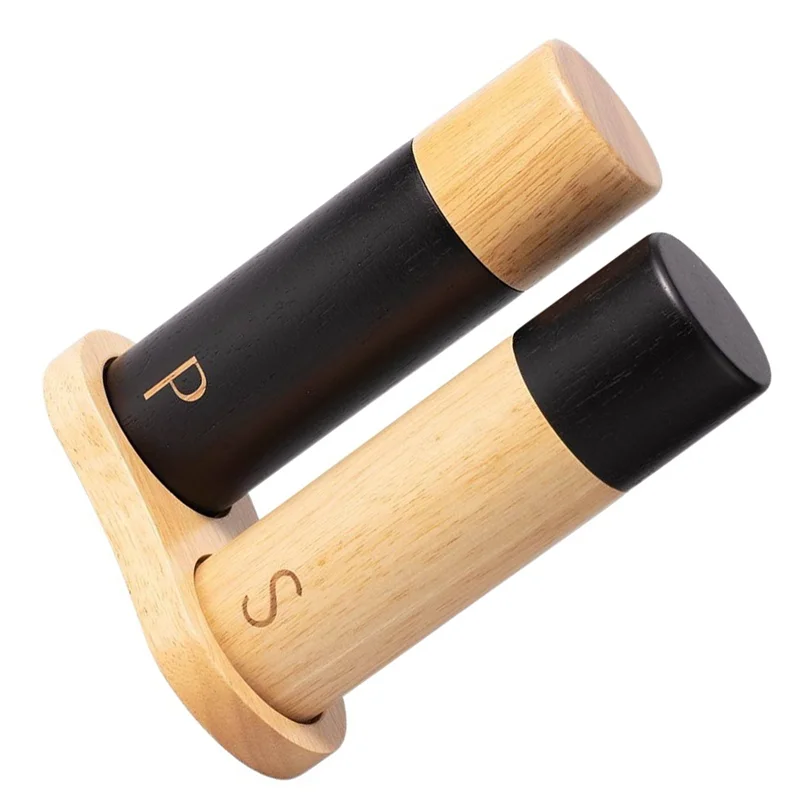 

ABZC-Oak Wooden Pepper And Salt Mill Set Multifunction Spice Grinder Refillable Mill With Storage Box
