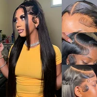 Straight 4X4 HD Lace Closure Wigs Human Hair For Women 4X4 Transparent Lace Front Wig Pre Plucked With Baby Hair Free Part Black Color Daily Use Party Event Music Festival Birthday Gifts 4