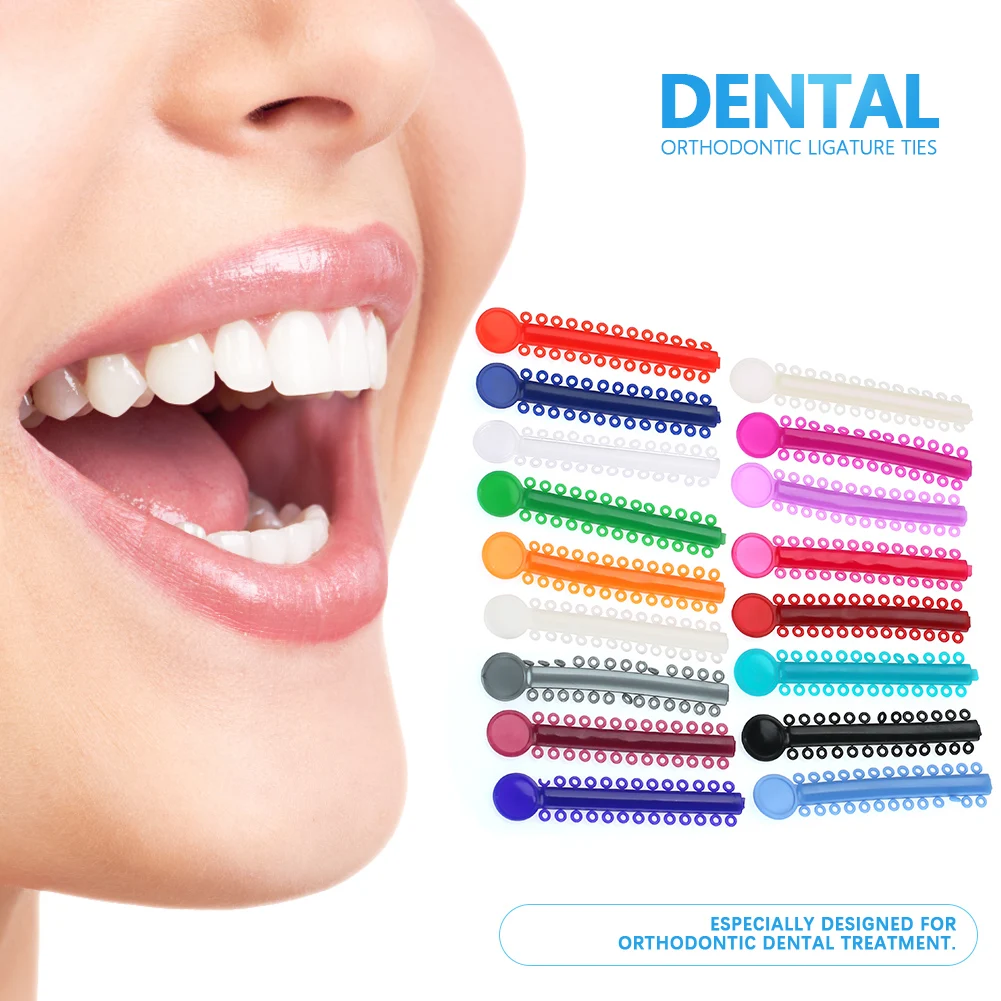 40pcs Elastic Rubber Brace Teeth Corrector Multi color Dental Orthodontic Ligature Rubber Bands Teeth Corrector Elastic Brace