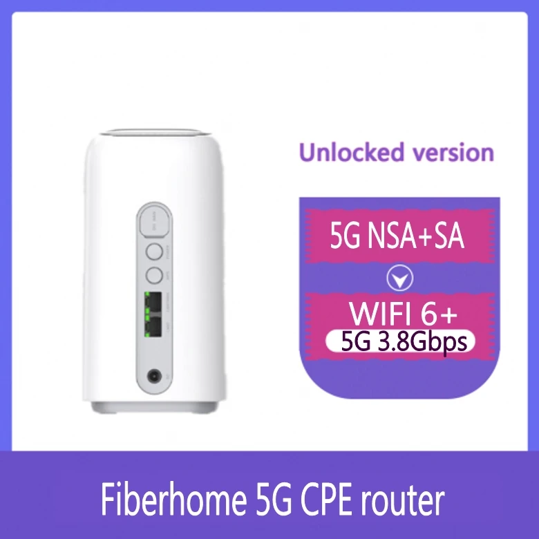 

Unlocked Fiberhome 5G CPE router NSA+SA N41/n77/n78 wireless modem 5g WiFi router sim card amplifiers Gigabit router rj11