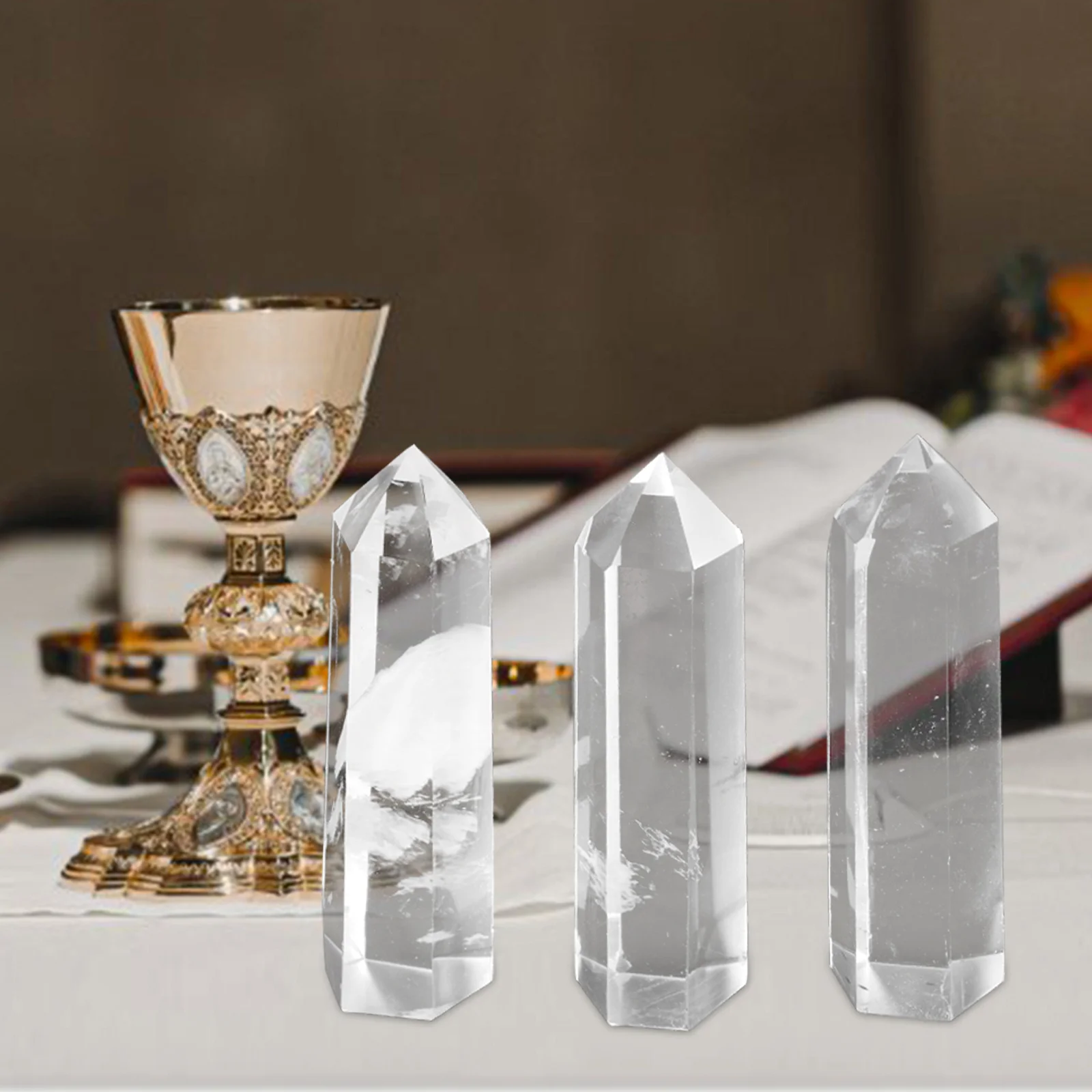 

3 Pcs Quartz Large Crystals Selenite Natural Home Stone Decoration Decorative Column