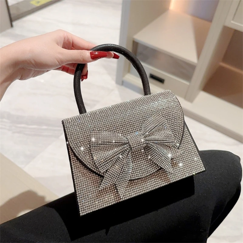 Bag Small Handbag for Women Elegant Evening Purse with Dazzlings Accents E74B