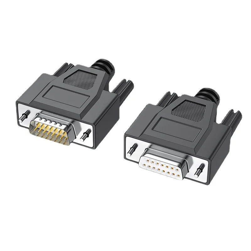 DB15 коннекторы для сварки комплект оболочки из ПВХ штепсельная вилка/гнездовая розетка 2 ряда 15-контактный Серийный порт штекерные адаптеры