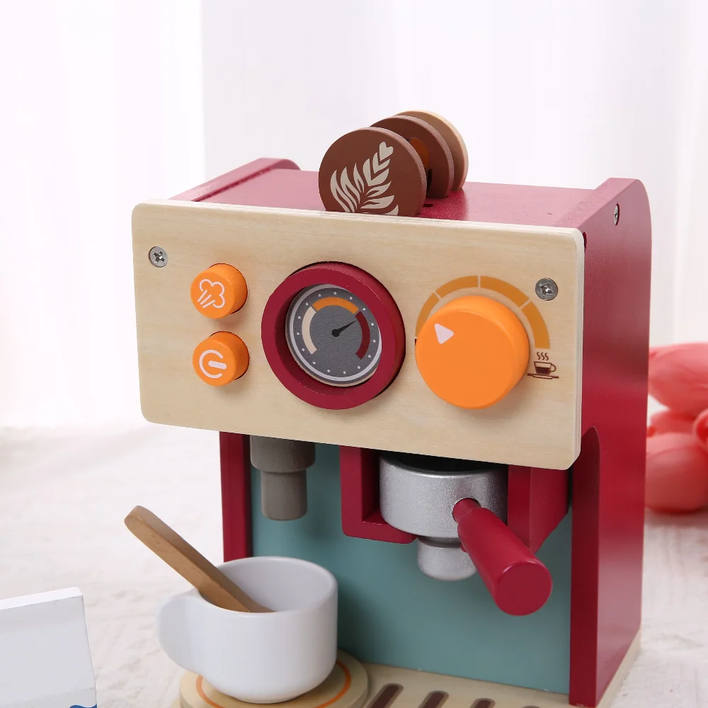 Holz Küche Pretend Spielen Spielzeug Simulation Holz Kaffeemaschine Baby Früh Lernen Pädagogisches Spielzeug Kind der Urlaub Geschenk