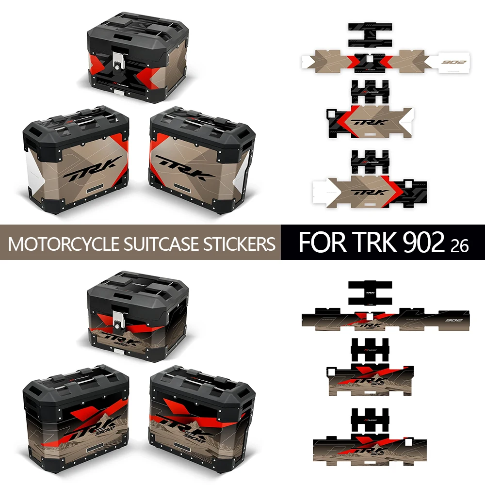 For TRK902X 2026 Motorcycle Side Top Case Stickers Aluminum Luggage Box Protective Decals Full Set ADV Decor Sticker