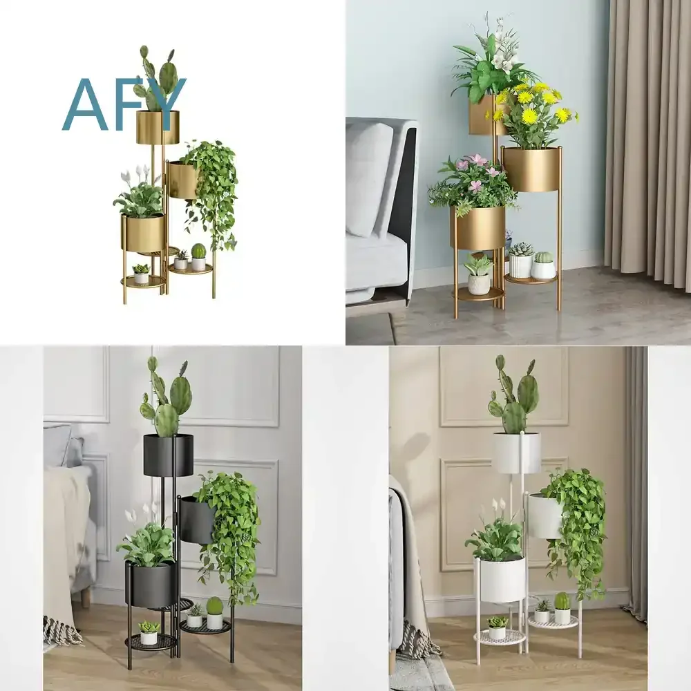 Multi-Layer Floor-to-Ceiling Shelf for Indoor Living Room Balcony for Succulent Plant Stand Flower Display Green Dill Herb