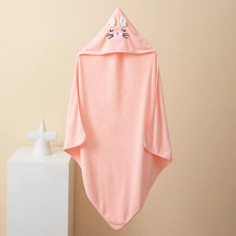 Baby Bath Accessory Hooded Baby Bath Towel Coral Fleece Quick Absorbent Fabric Cartoon Design for Newborn Toddler Boys Girls 80