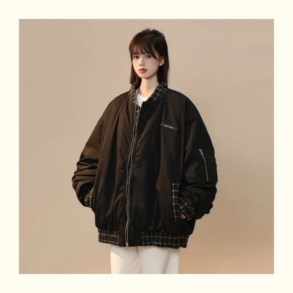 

2024 New Autumn Winter plus Size 300 Pou American Retro Baseball Jaet Men's Trendy Fat Guy Jaet Casual Outerwear