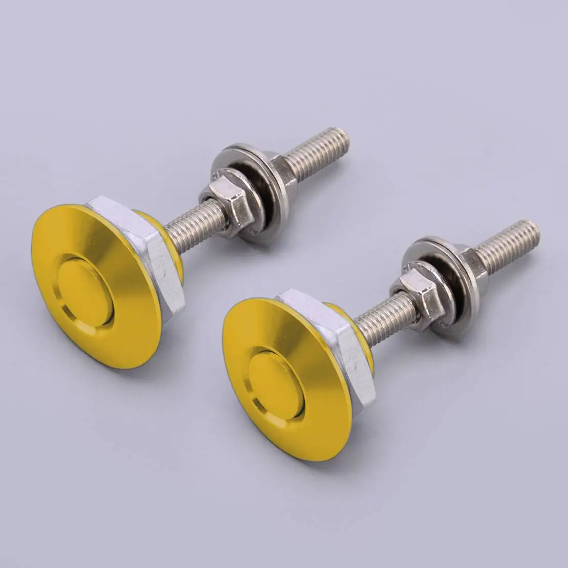 Universal 2pcs Gold 30mm Car Push Button Quick Release Hood Bonnet Pins Lock Clip Bumper Latch Aluminum Alloy