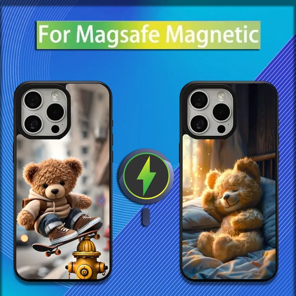 

T-Teddy-Bear Cool Phone Case For iPhone 16,15,14,13,12,11,Plus,Pro,Max,Mini Magsafe Magnetic Wireless Charging