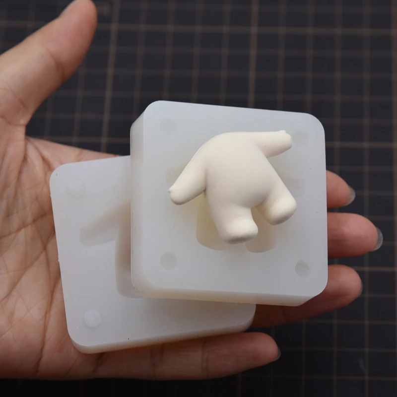 Cotton Doll Body Silicone Mold Ultra-light Clay Diy Cartoon Doll Q Version Cotton Body Mold Fondant Character Polymer Clay Tool