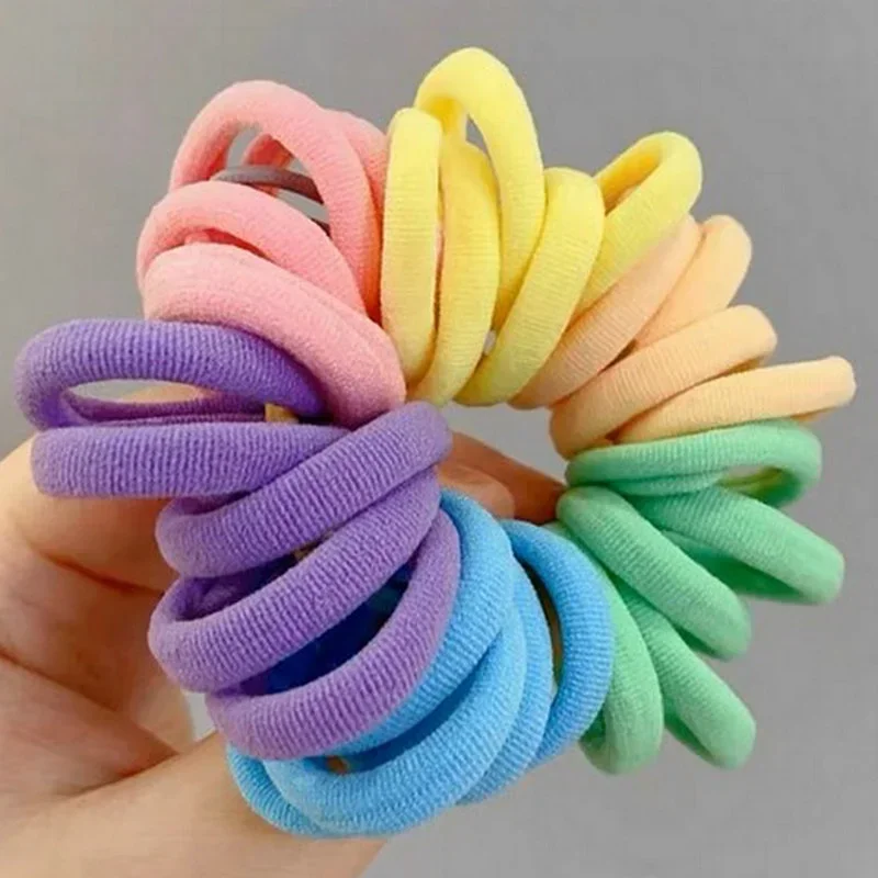 50/200pcs Colorful Elastic Hair Band Leagues Ties Straps Colets Scrunchies Gum Accessory For Girl Women Children Pigtails Holder