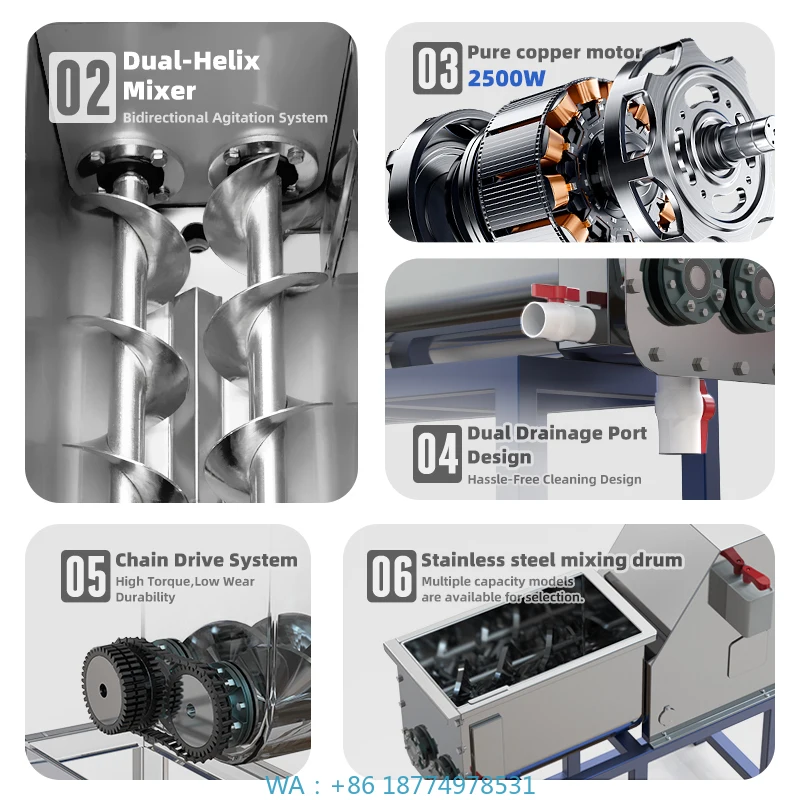 Lavadora de harina de trigo, máquina para fabricar productos de grano, gluten de acero inoxidable recargable, superventas