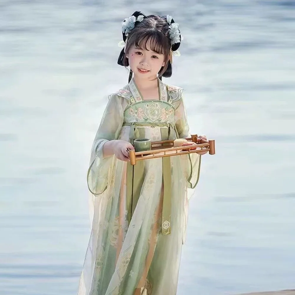 Autumn Cosplay Performance Costume Kung Fu Kids Clothes Baby Girl Dress Hanfu Spring Children Clothing Dance Wear Vintage Stage