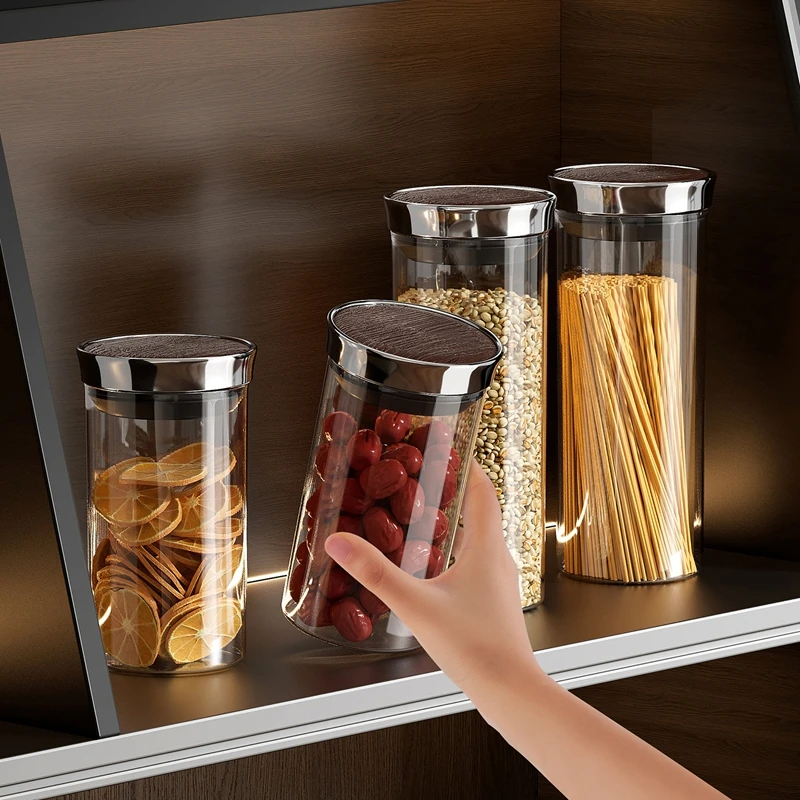 UFORU Clear Airtight Food Storage Container, Large Mouth Cereal Jar, Food Grade Multi Size Organizer