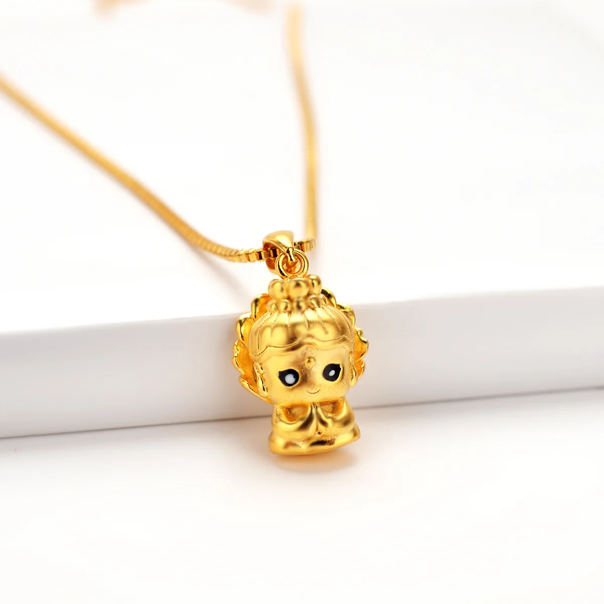 Boutique AU999 luxury gold jewelry womens necklace Amitabha necklace pendant 24K pure gold Buddha pendant