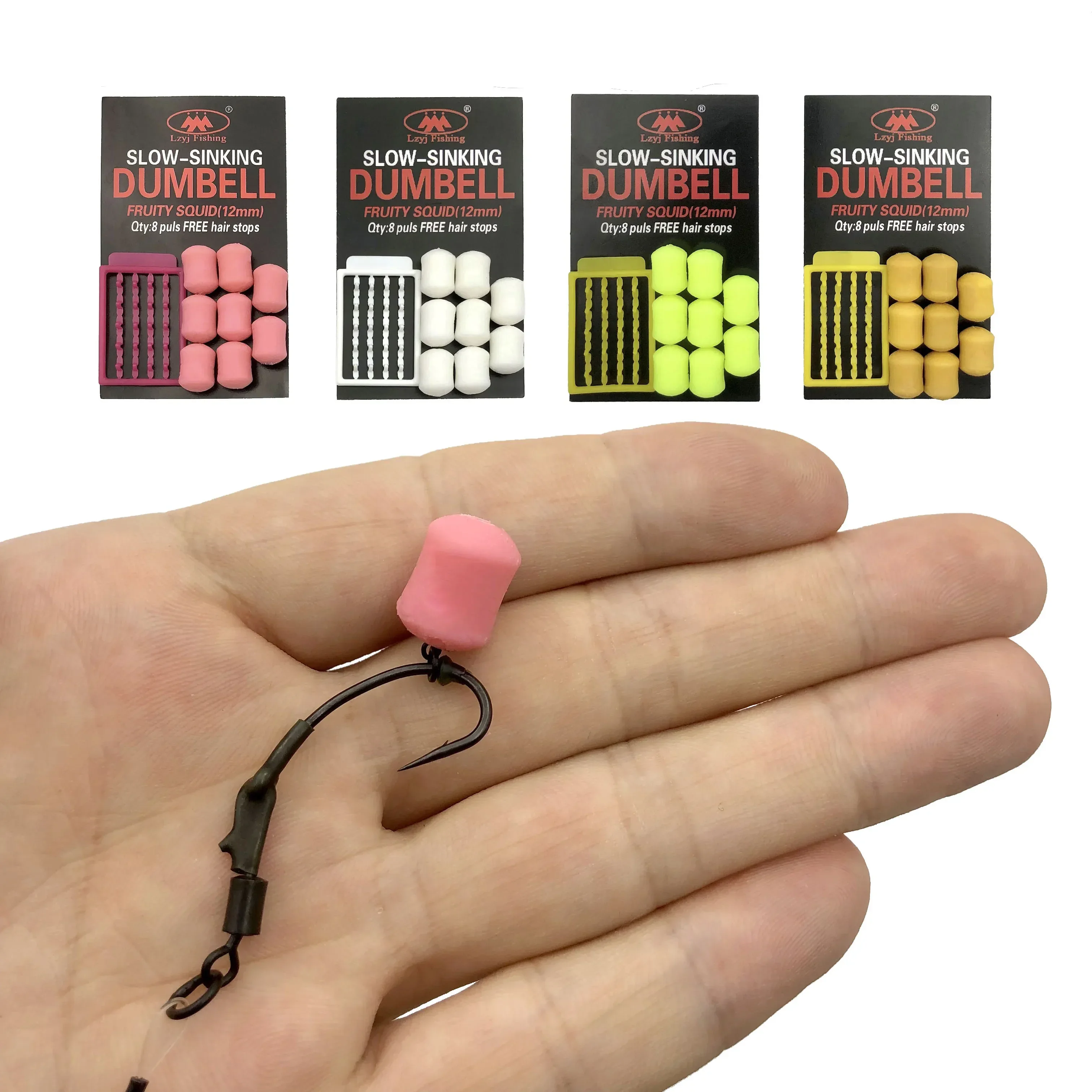 

12 MM Carp Fishing Bait Slow Sinking FRUITY SQUID FLAVOUR Fake Food Baits Dumbells Bait For Carp Fishing Artificial Bait