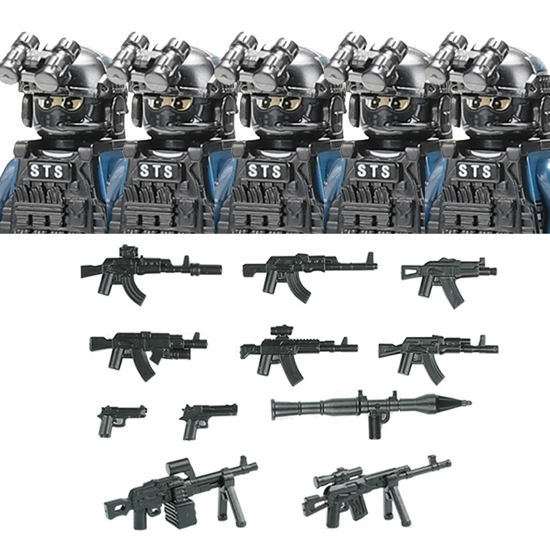 Militär Figuren Aufruf Polizei Soldat Bausteine Stadt Kommando Special Forces SWAT Waffen Weste Ziegel Kinder Spielzeug Geschenk